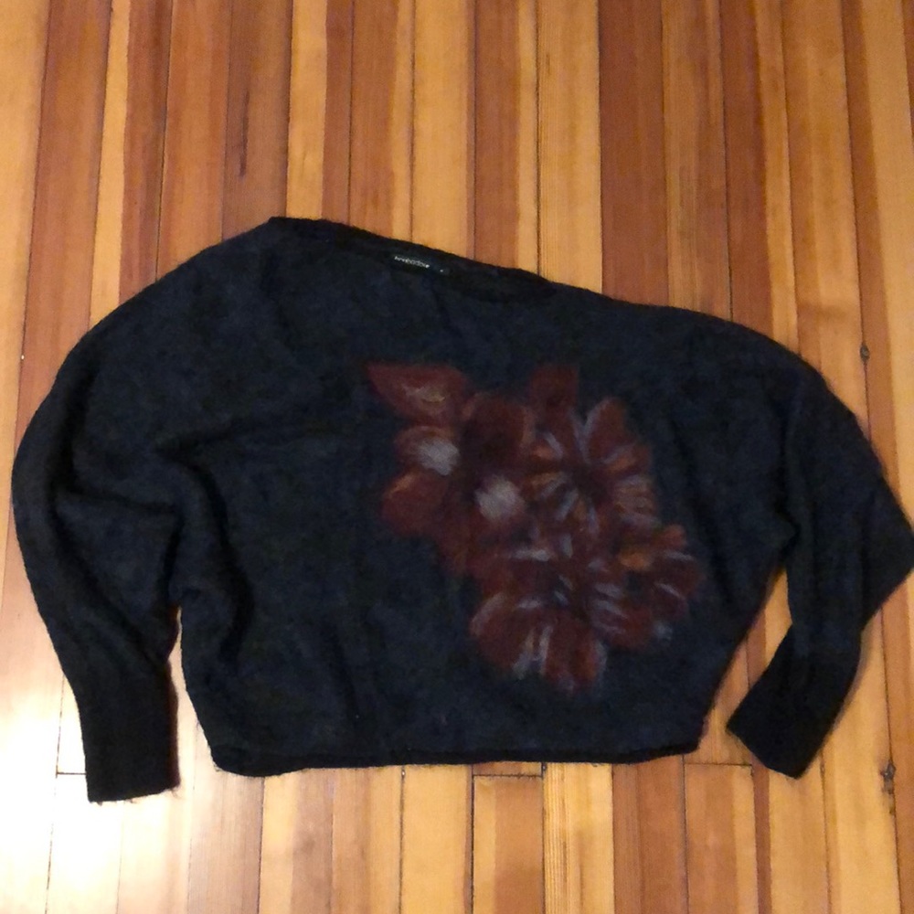 Pretty bias cut mohair/wool Anthropologie sweater